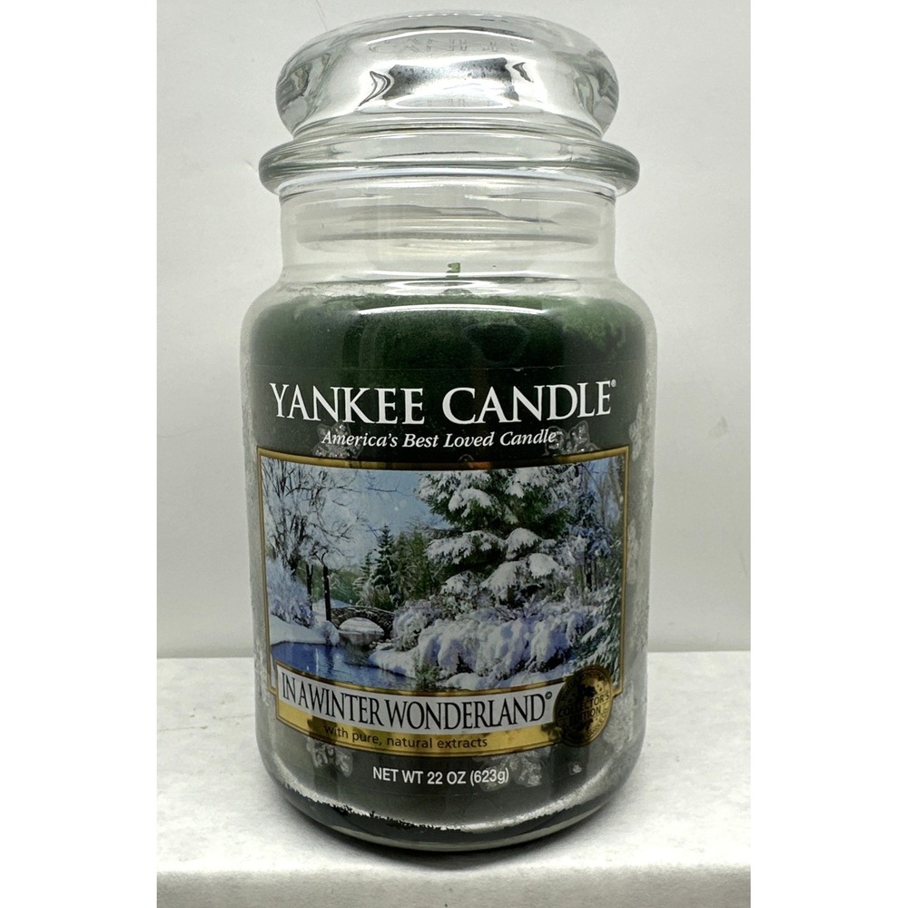 Yankee Candle Retired IN A WINTER WONDERLAND Large 22oz White Label Collectors